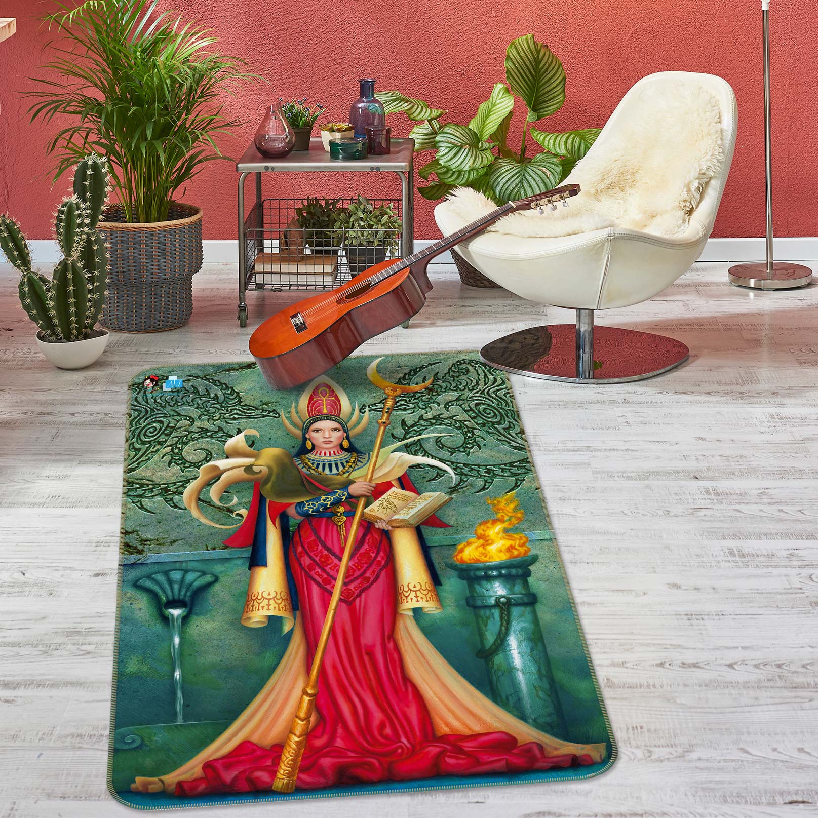 3D Queen Scepter 6012 Ciruelo Rug Non Slip Rug Mat