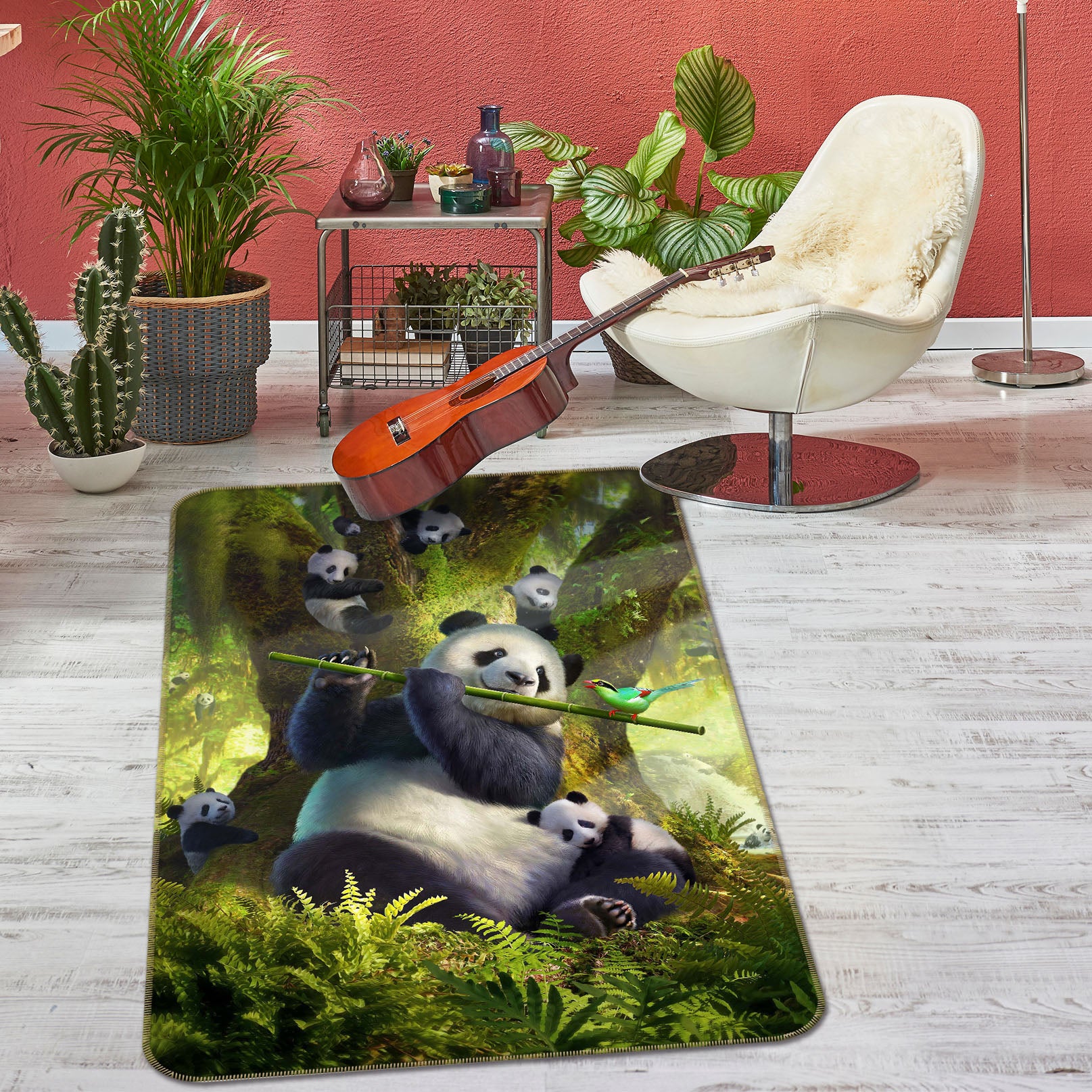 3D Panda Bear 1075 Jerry LoFaro Rug Non Slip Rug Mat