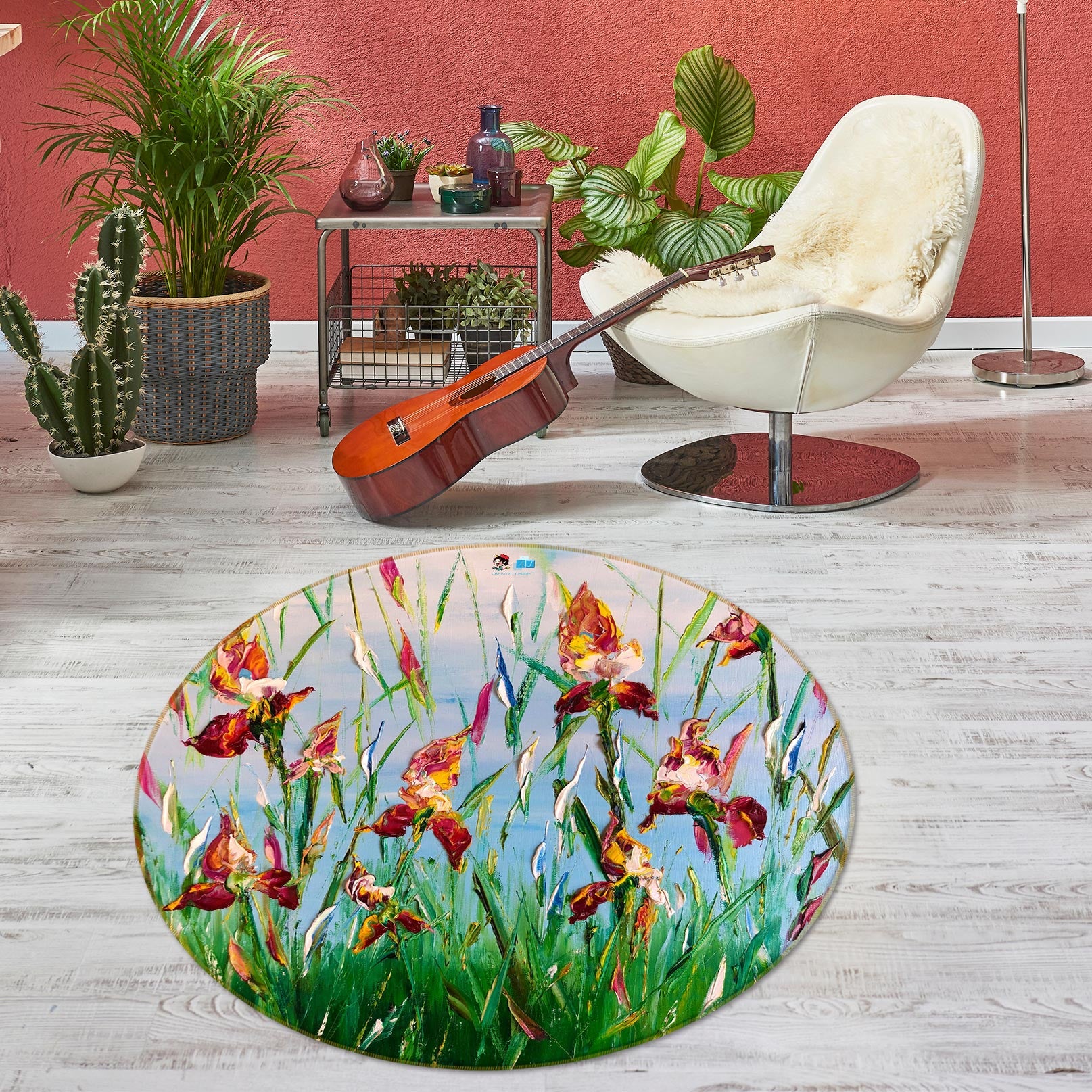 3D Green Grass 808 Skromova Marina Rug Round Non Slip Rug Mat