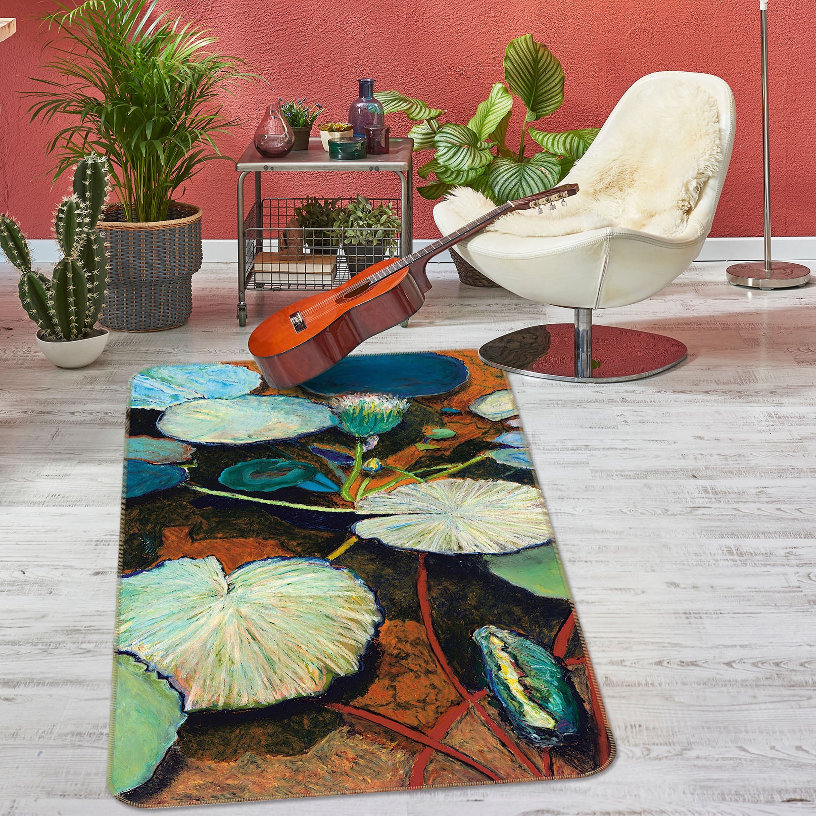 3D Frogs Hideaway 3033 Allan P. Friedlander Rug Non Slip Rug Mat