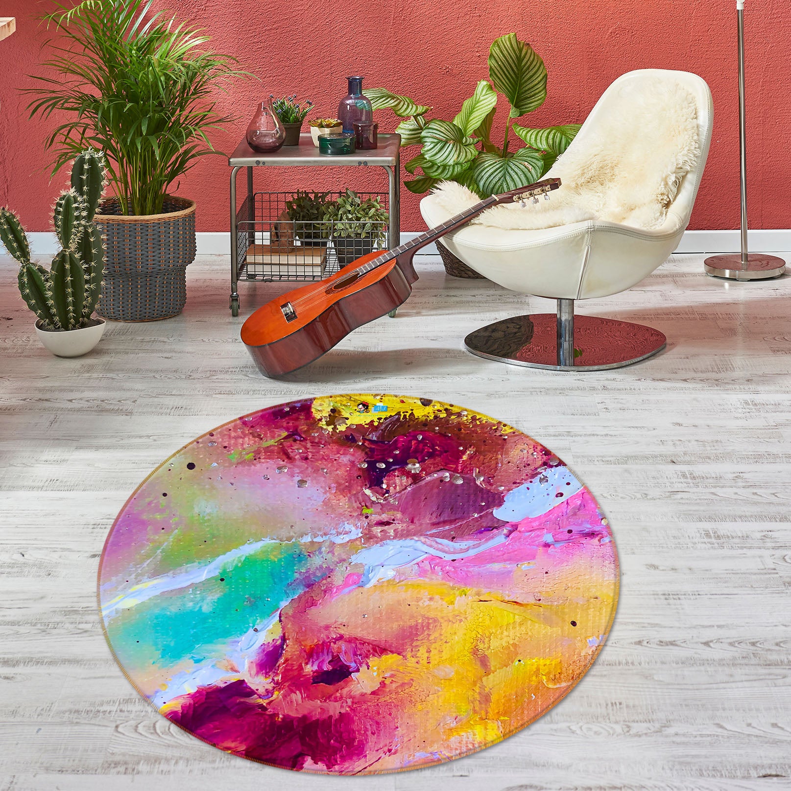 3D Color Painting 932 Skromova Marina Rug Round Non Slip Rug Mat