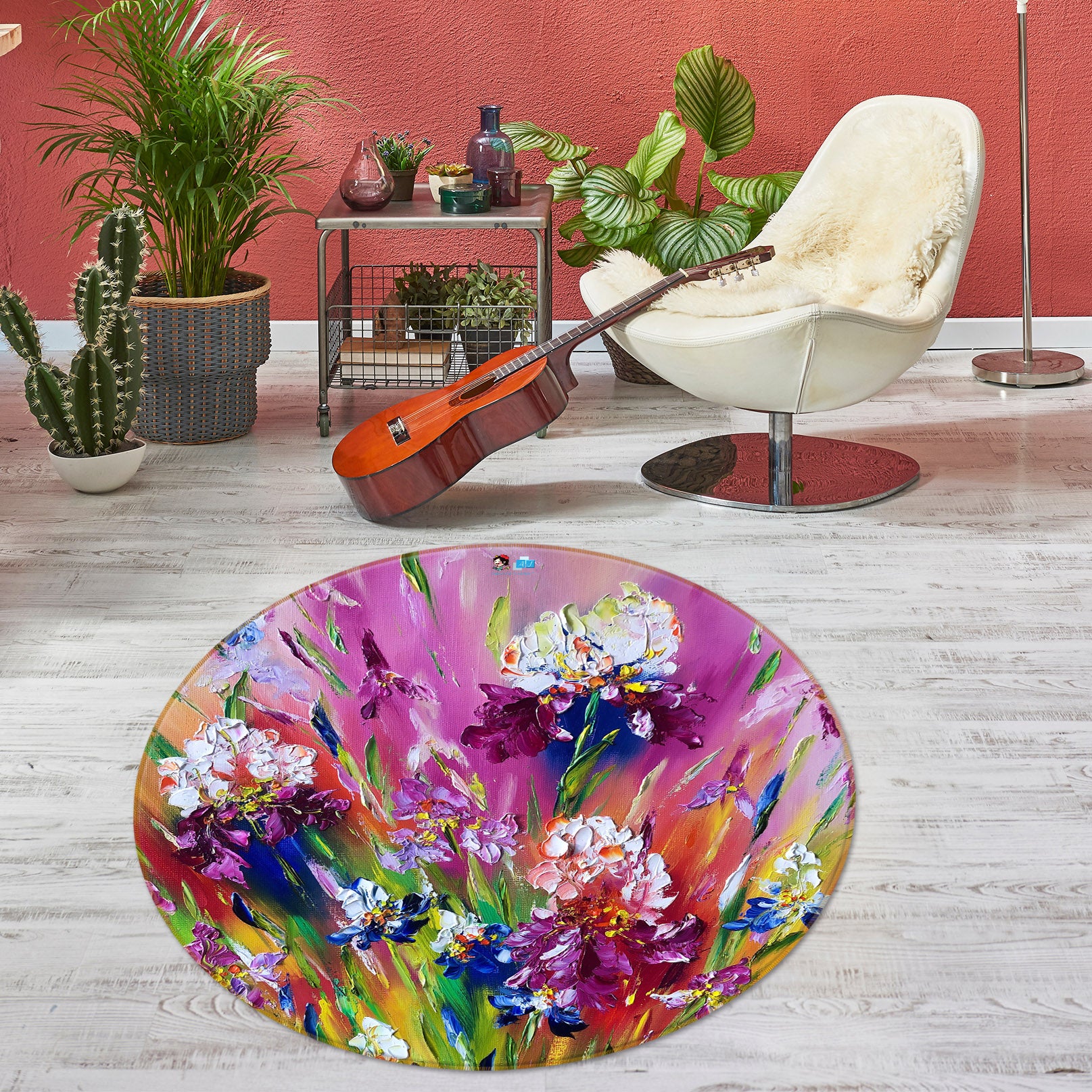 3D Flowers And Plants 905 Skromova Marina Rug Round Non Slip Rug Mat