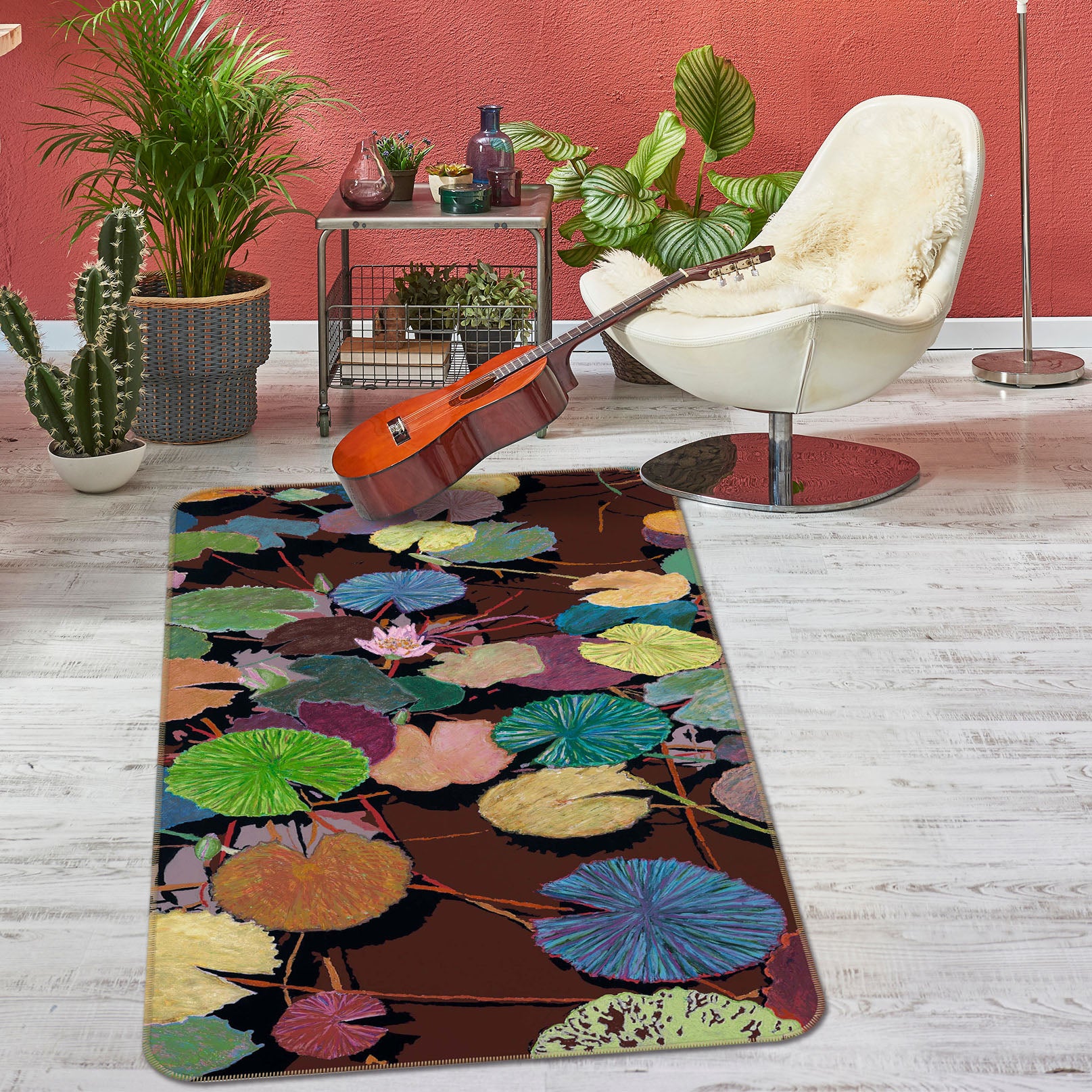 3D Dry Pond 3014 Allan P. Friedlander Rug Non Slip Rug Mat