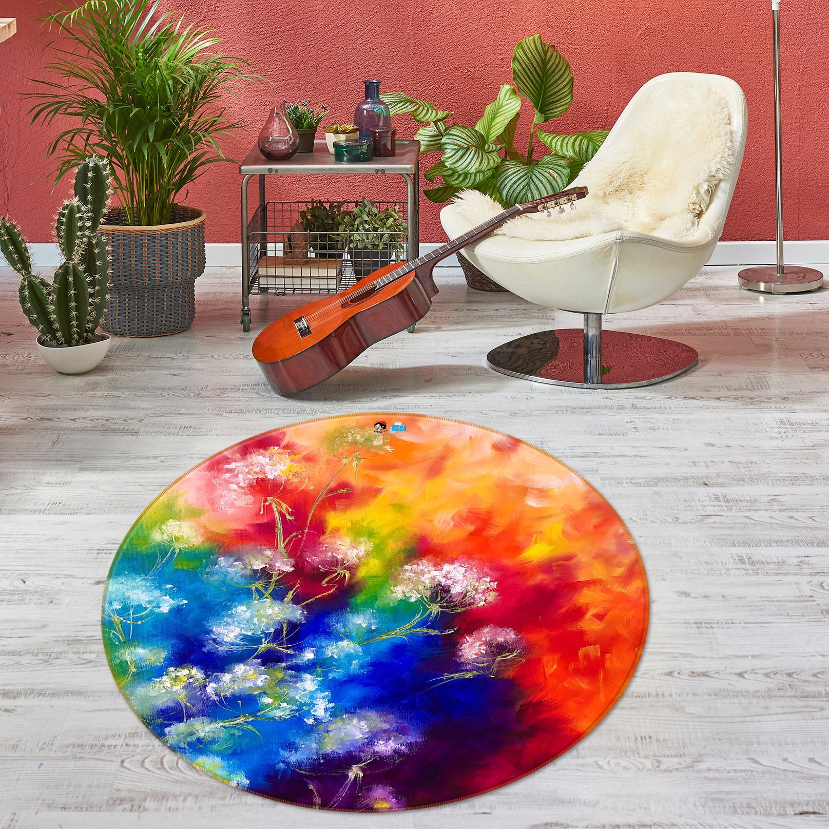 3D Color Painting 912 Skromova Marina Rug Round Non Slip Rug Mat