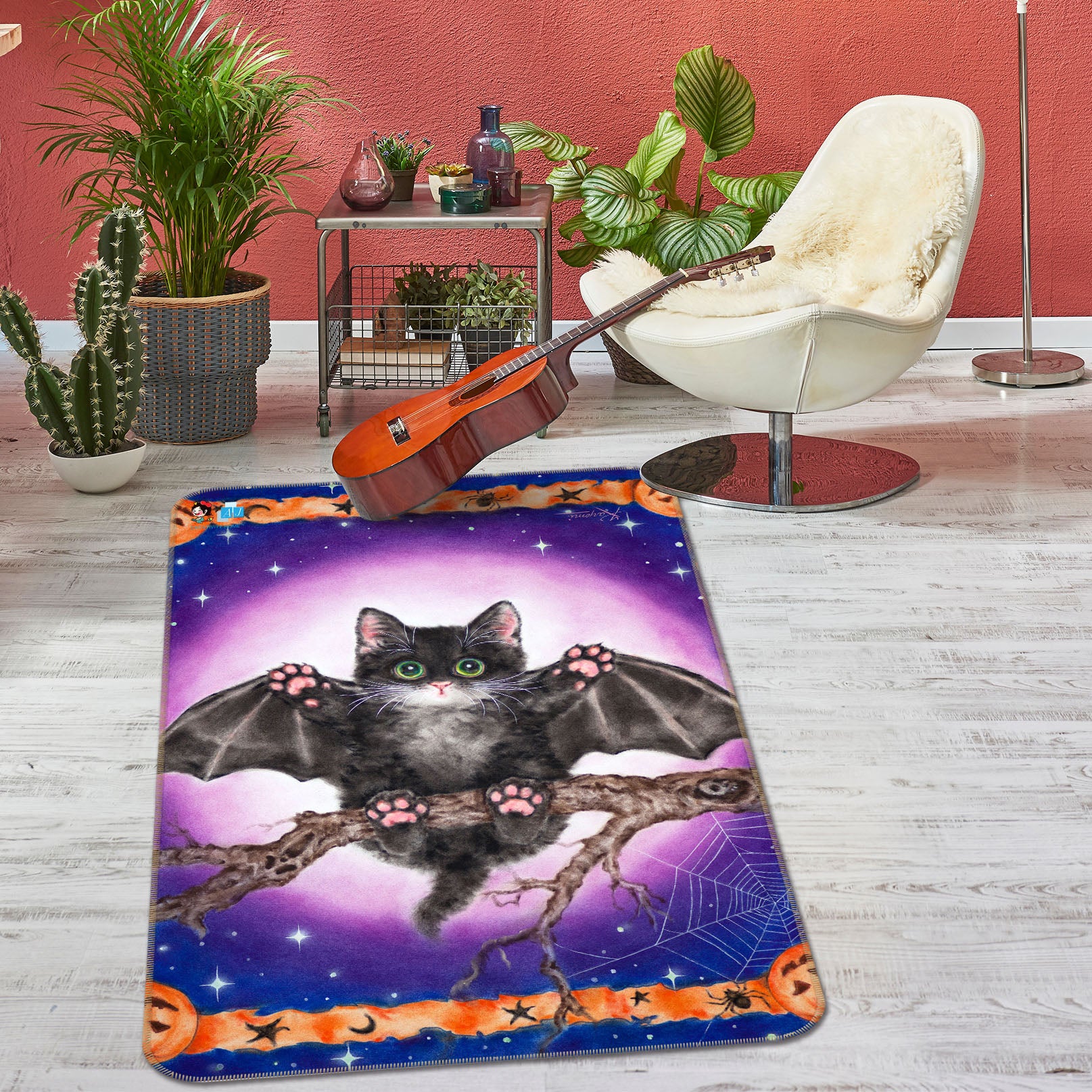 3D Bat Branch 5684 Kayomi Harai Rug Non Slip Rug Mat