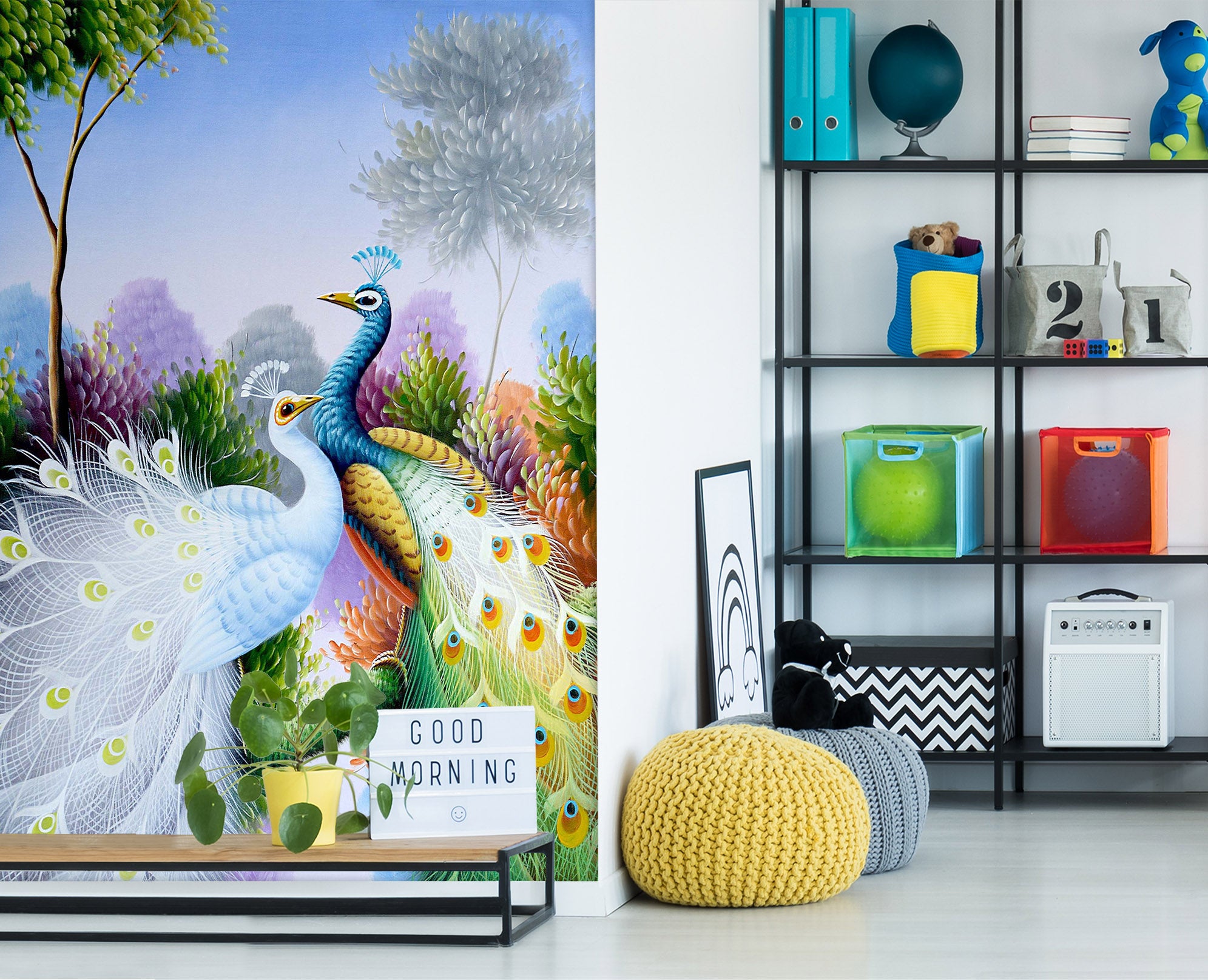 3D Color Peacock 2098 Wall Murals