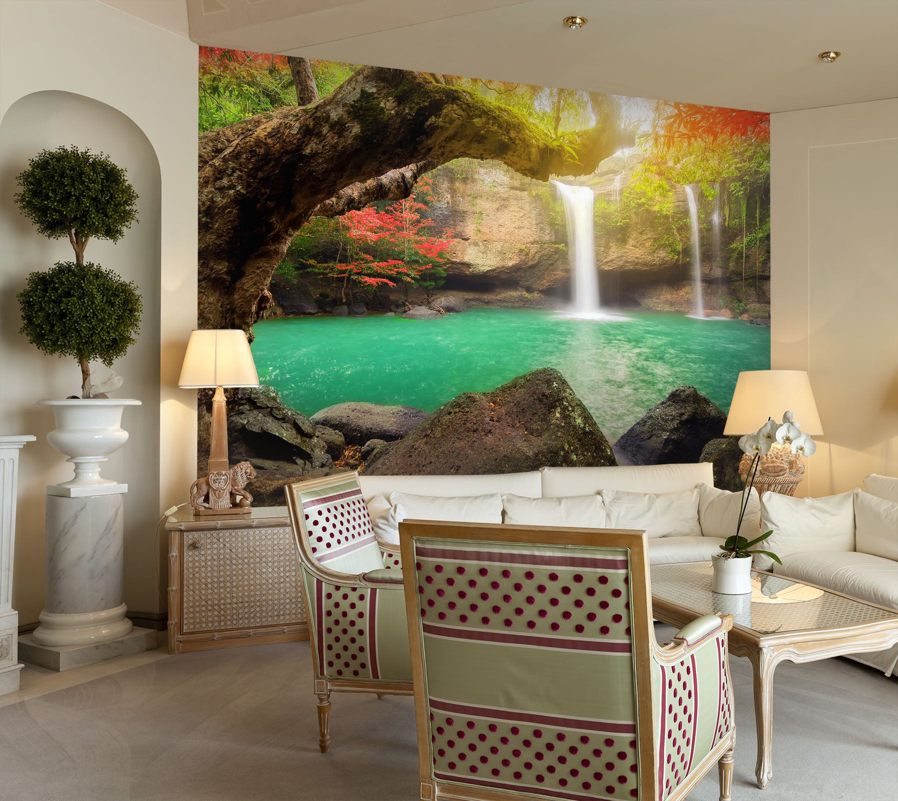 3D Heo Suwat Waterfall 224 Wall Murals