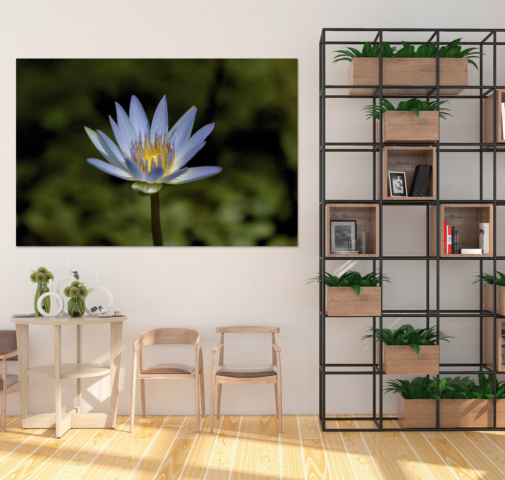 3D Lavendar Water Lily 016 Kathy Barefield Wall Sticker