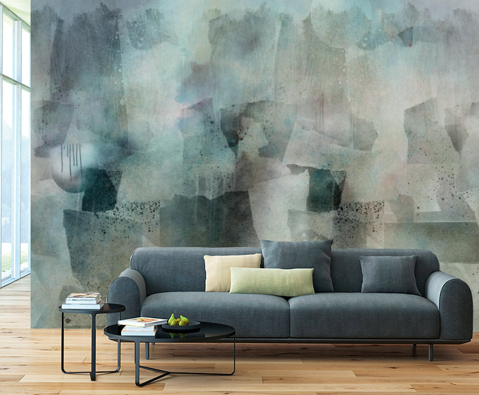 3D Green Smudge WG313 Wall Murals