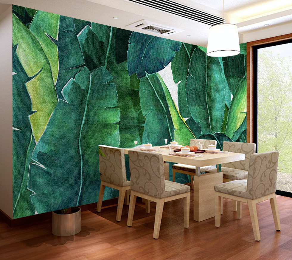 3D Plantain Leaves WG090 Wall Murals