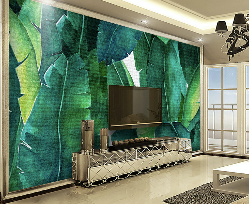 3D Plantain Leaves WG090 Wall Murals