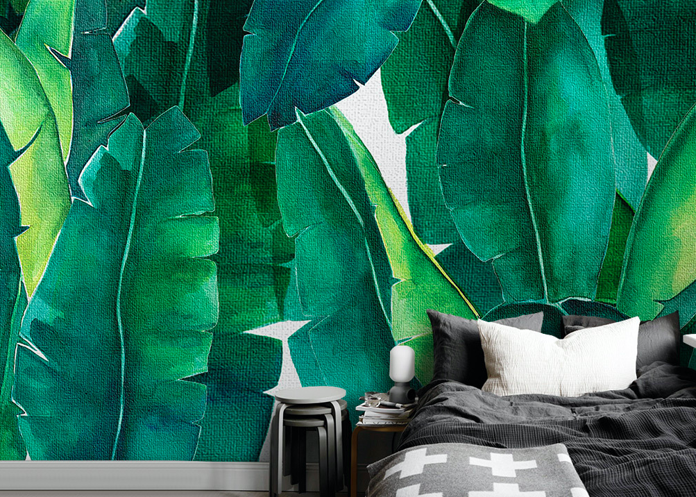 3D Plantain Leaves WG090 Wall Murals