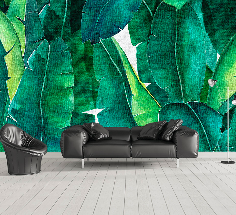 3D Plantain Leaves WG090 Wall Murals