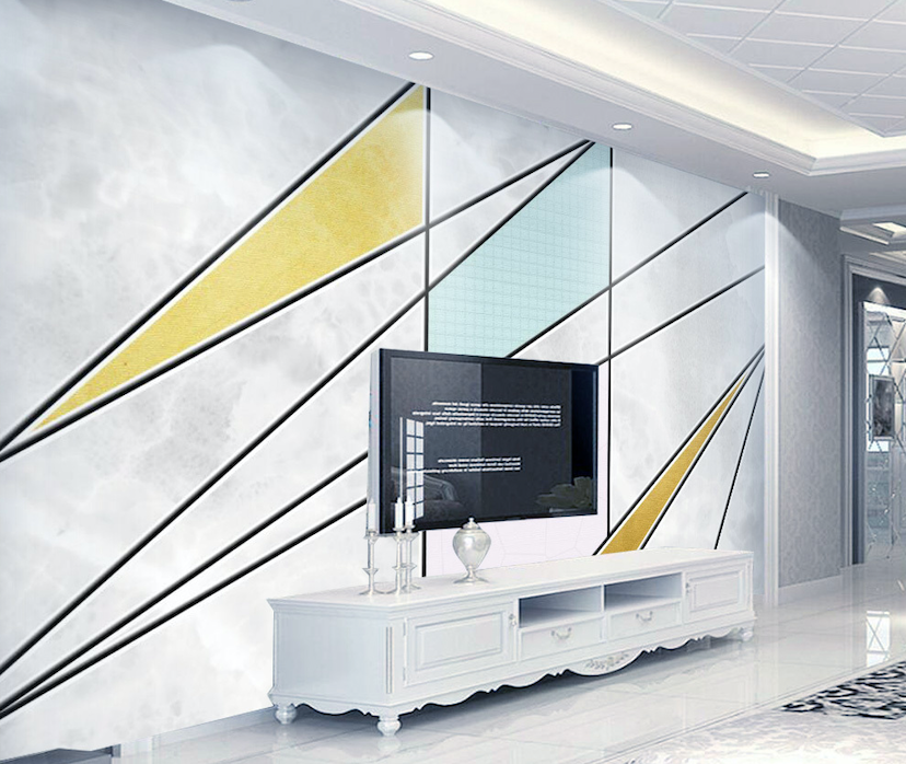 3D Yellow Triangle WG077 Wall Murals