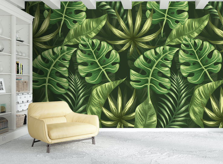 3D Green Leaf WG171 Wall Murals