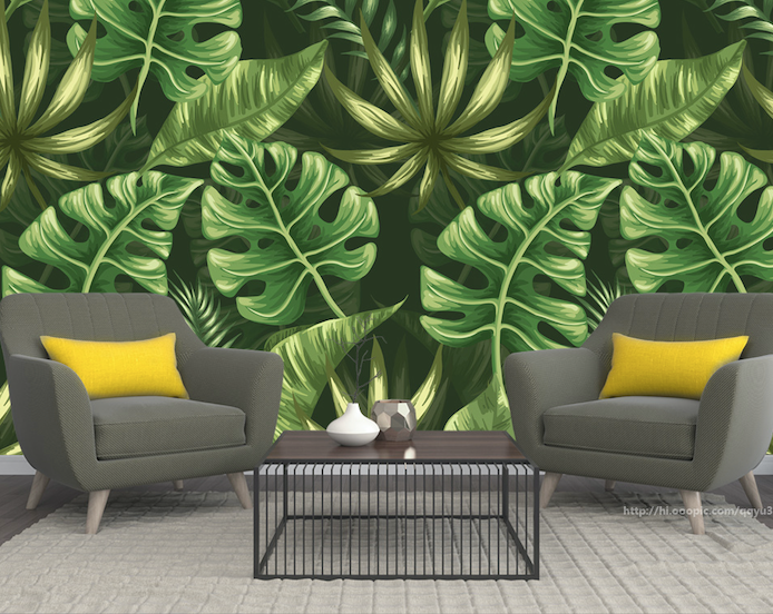 3D Green Leaf WG171 Wall Murals