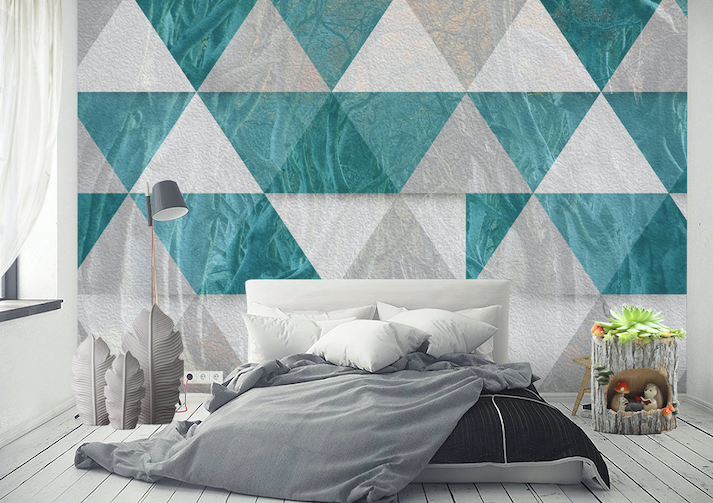 3D Green Triangle Brick WG153 Wall Murals