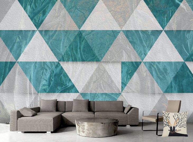 3D Green Triangle Brick WG153 Wall Murals