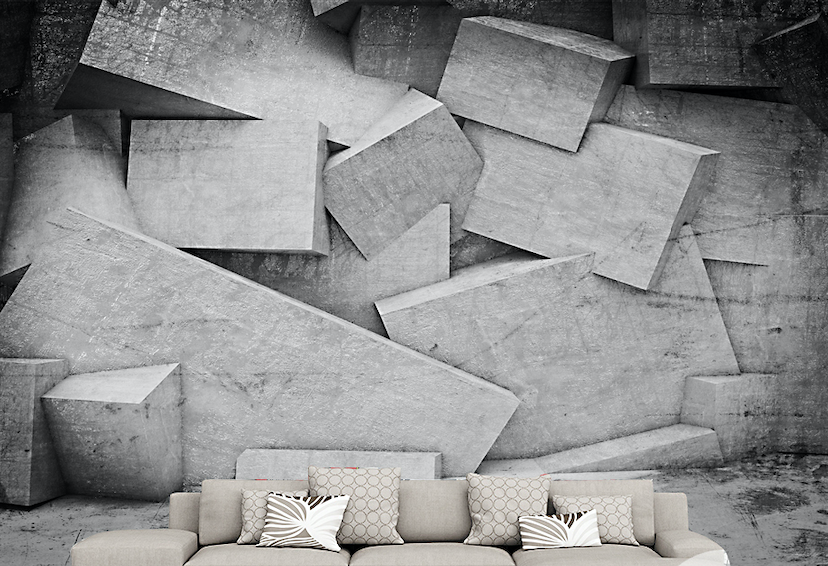 3D Gray Stone WG276 Wall Murals