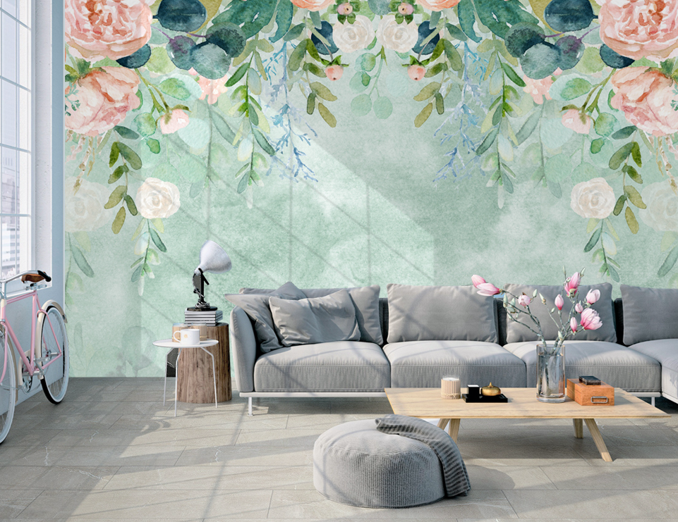 3D Pink Peony Vine WG259 Wall Murals