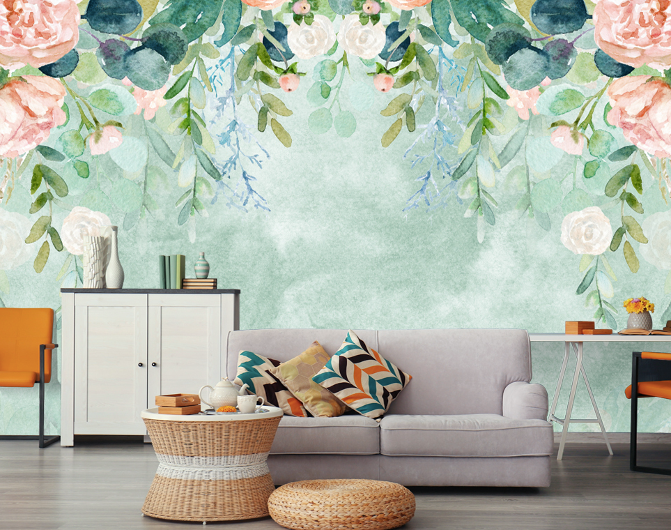 3D Pink Peony Vine WG259 Wall Murals