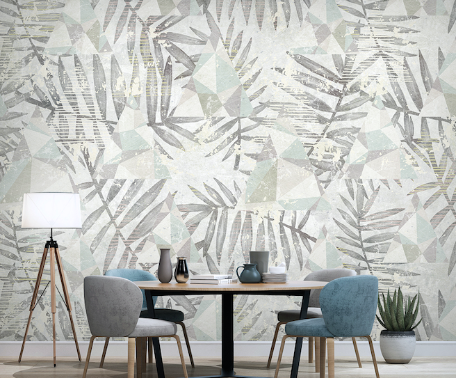 3D Black Leaf Pattern WG032 Wall Murals