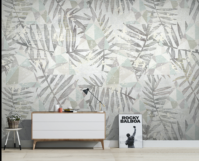 3D Black Leaf Pattern WG032 Wall Murals