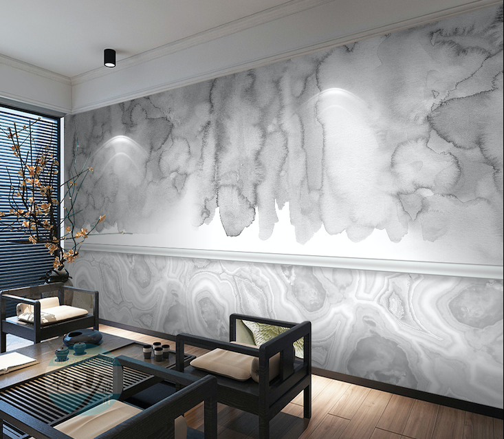 3D Gray Blooming WG119 Wall Murals