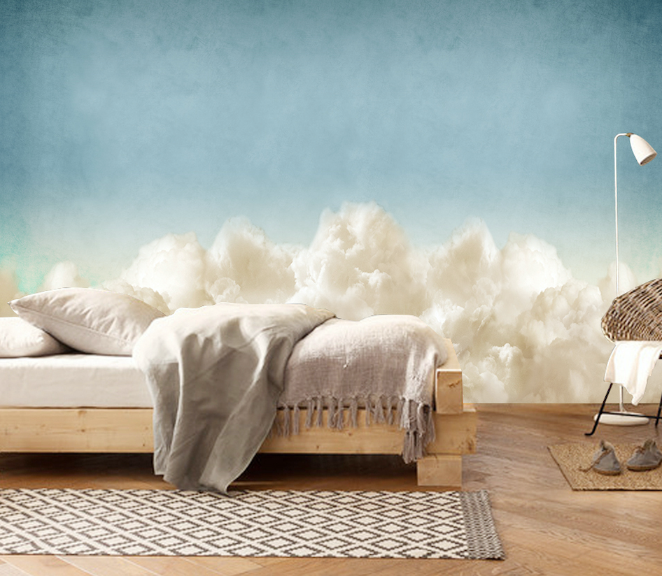 3D White Cloud WG014 Wall Murals