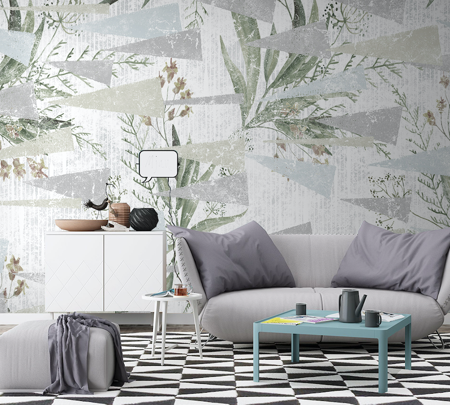 3D Green Leaf Pattern WG033 Wall Murals