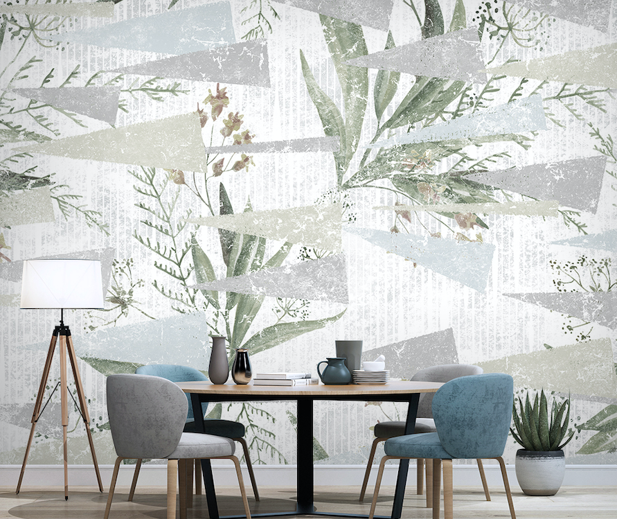 3D Green Leaf Pattern WG033 Wall Murals