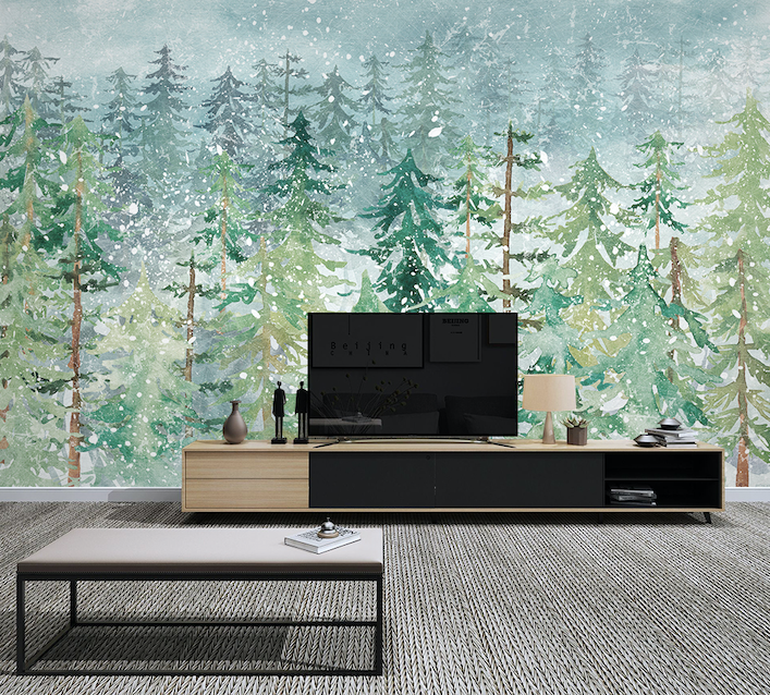 3D Forest Snow WG035 Wall Murals