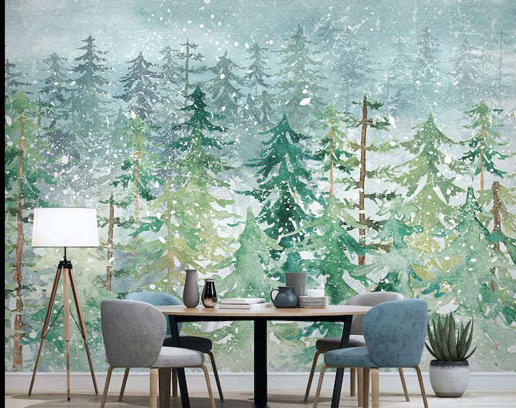 3D Forest Snow WG035 Wall Murals