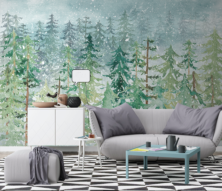 3D Forest Snow WG035 Wall Murals