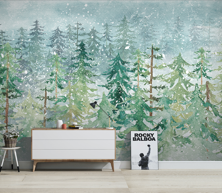 3D Forest Snow WG035 Wall Murals