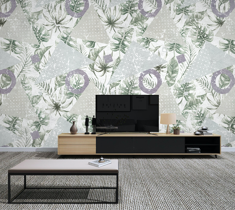 3D Leaf Black Triangle WG050 Wall Murals