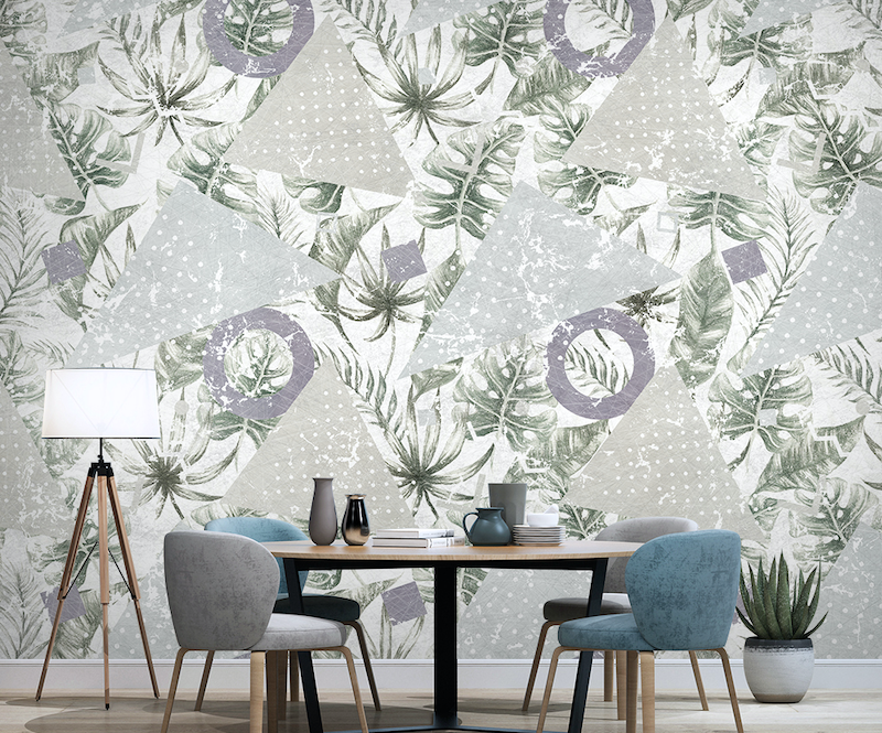 3D Leaf Black Triangle WG050 Wall Murals