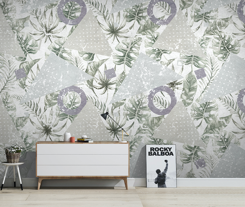 3D Leaf Black Triangle WG050 Wall Murals