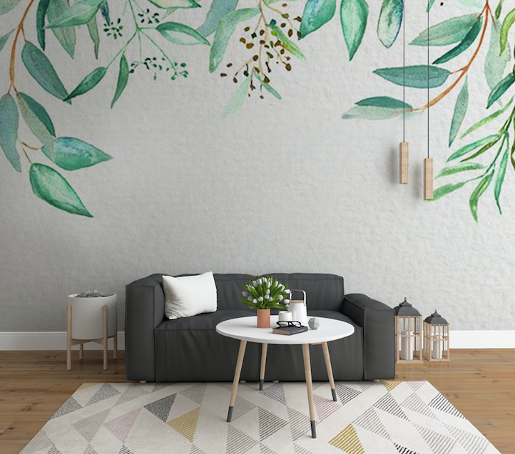 3D Hand Painted Leaves WG083 Wall Murals