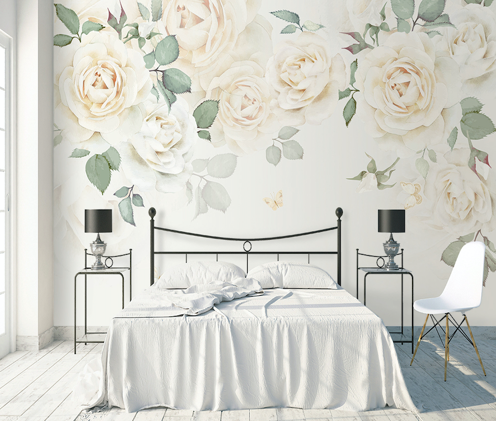 3D White Rose WG132 Wall Murals