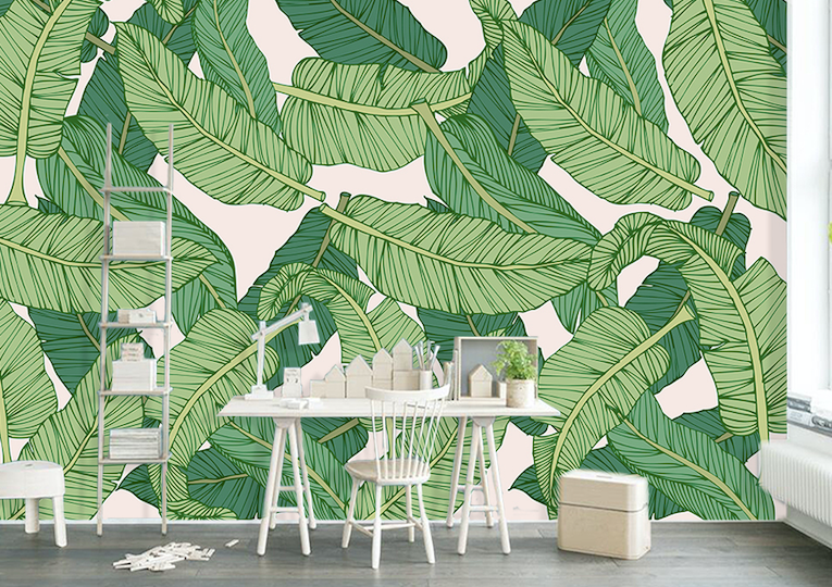 3D Texture Leaves WG234 Wall Murals