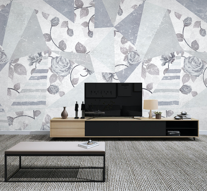 3D Gray Rose WG271 Wall Murals