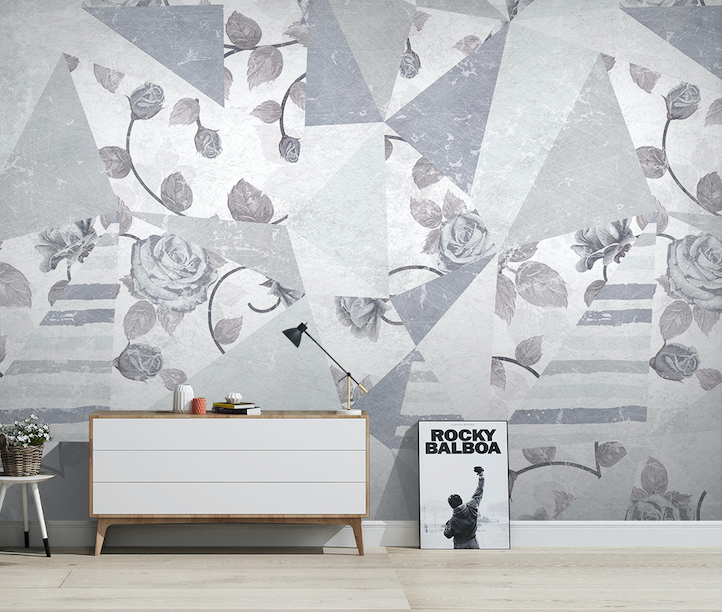 3D Gray Rose WG271 Wall Murals