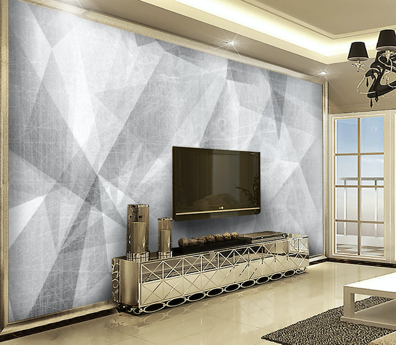 3D Gray Triangle WG098 Wall Murals