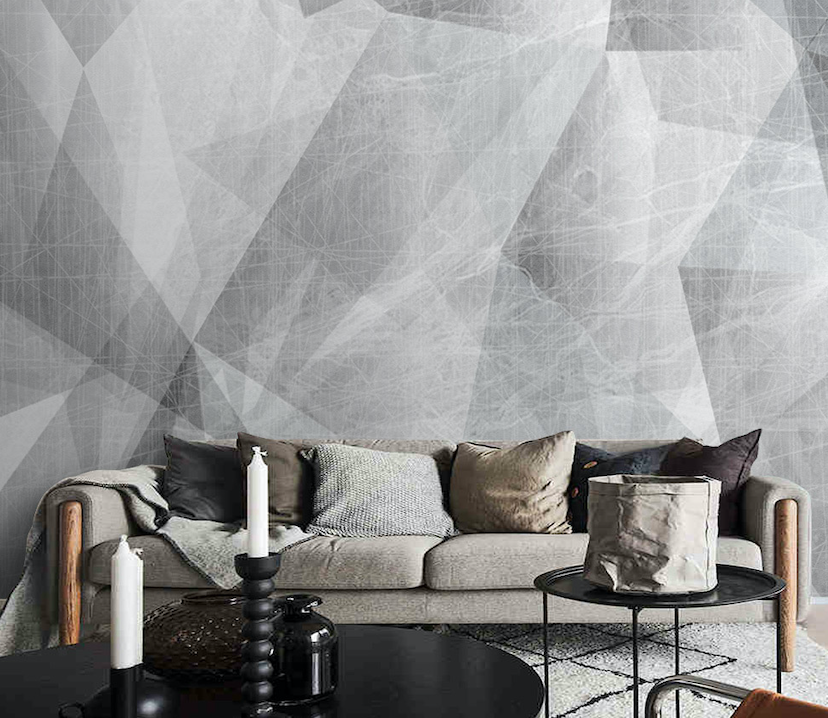 3D Gray Triangle WG098 Wall Murals