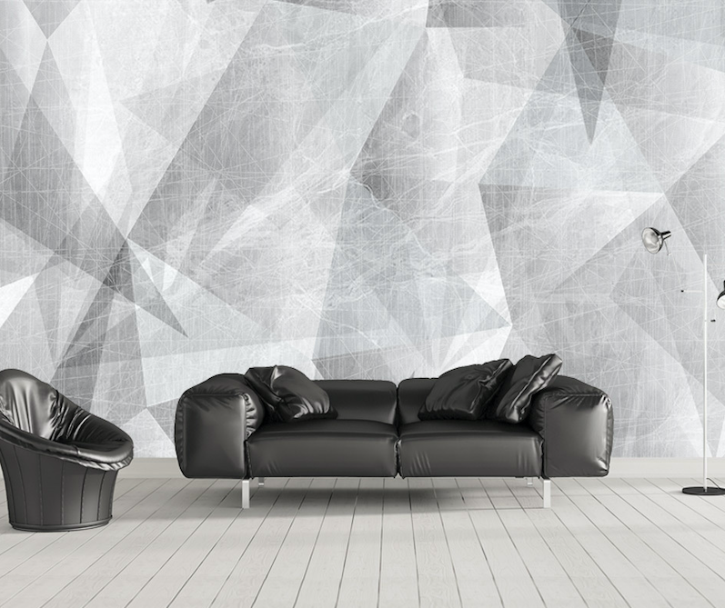 3D Gray Triangle WG098 Wall Murals