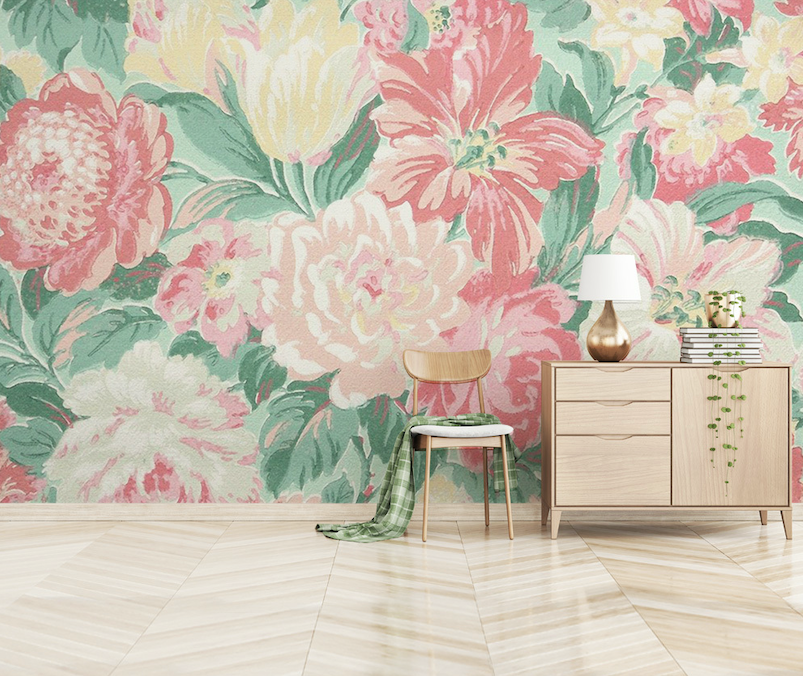 3D Peony Painting WG001 Wall Murals