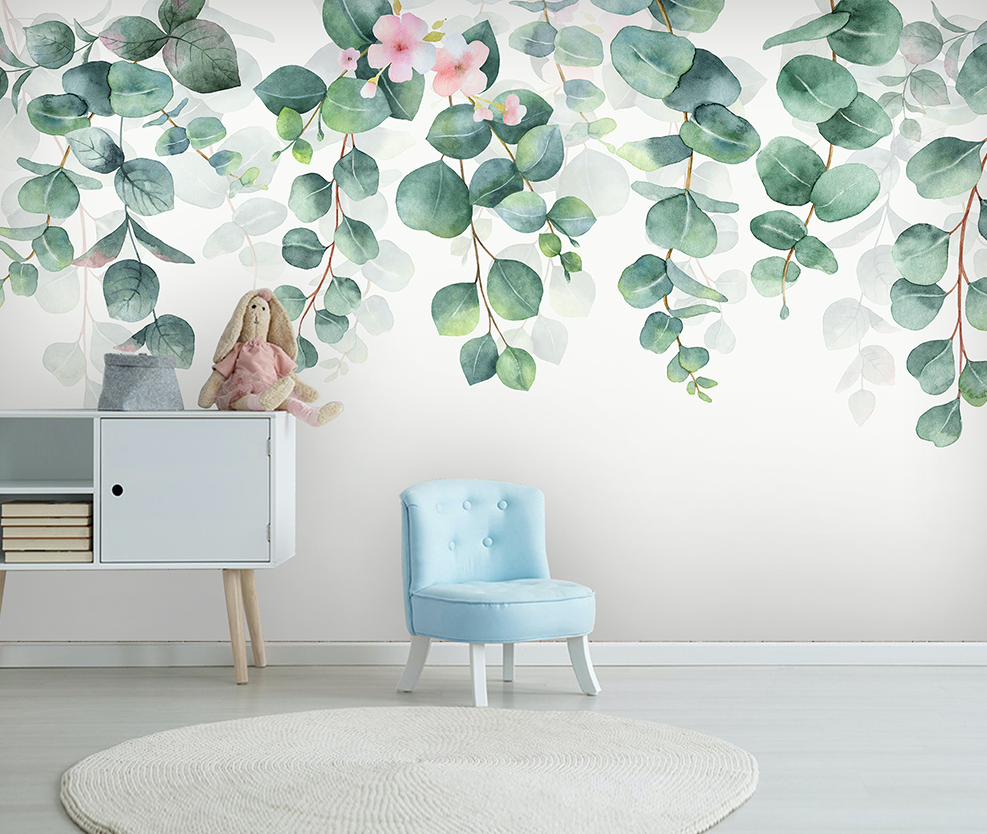 3D Green Leaf WG306 Wall Murals