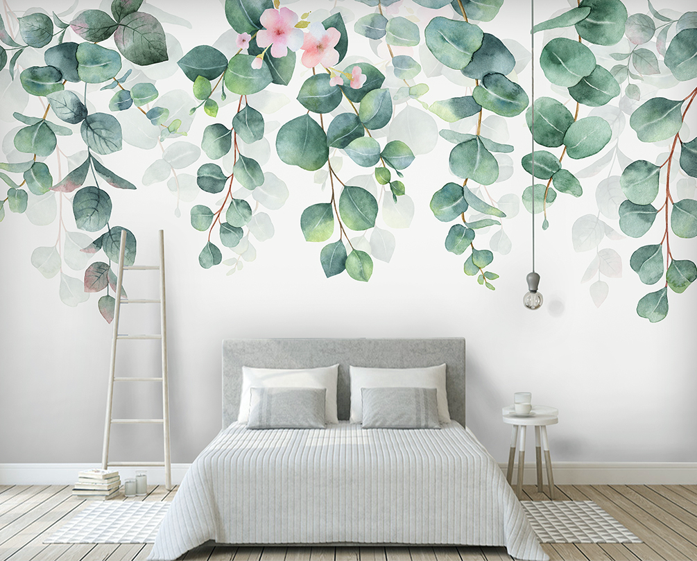 3D Green Leaf WG306 Wall Murals