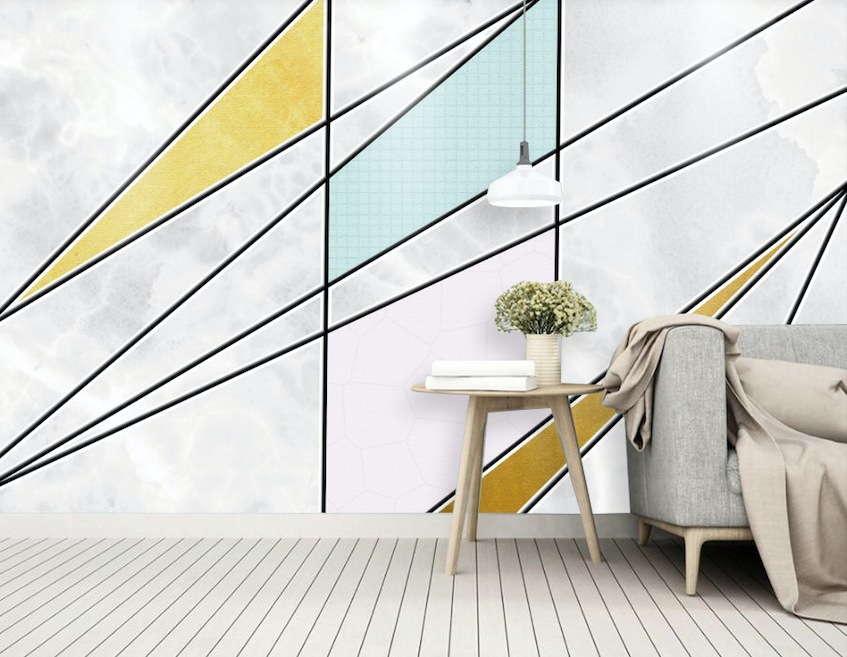 3D Colored Triangle WG077 Wall Murals